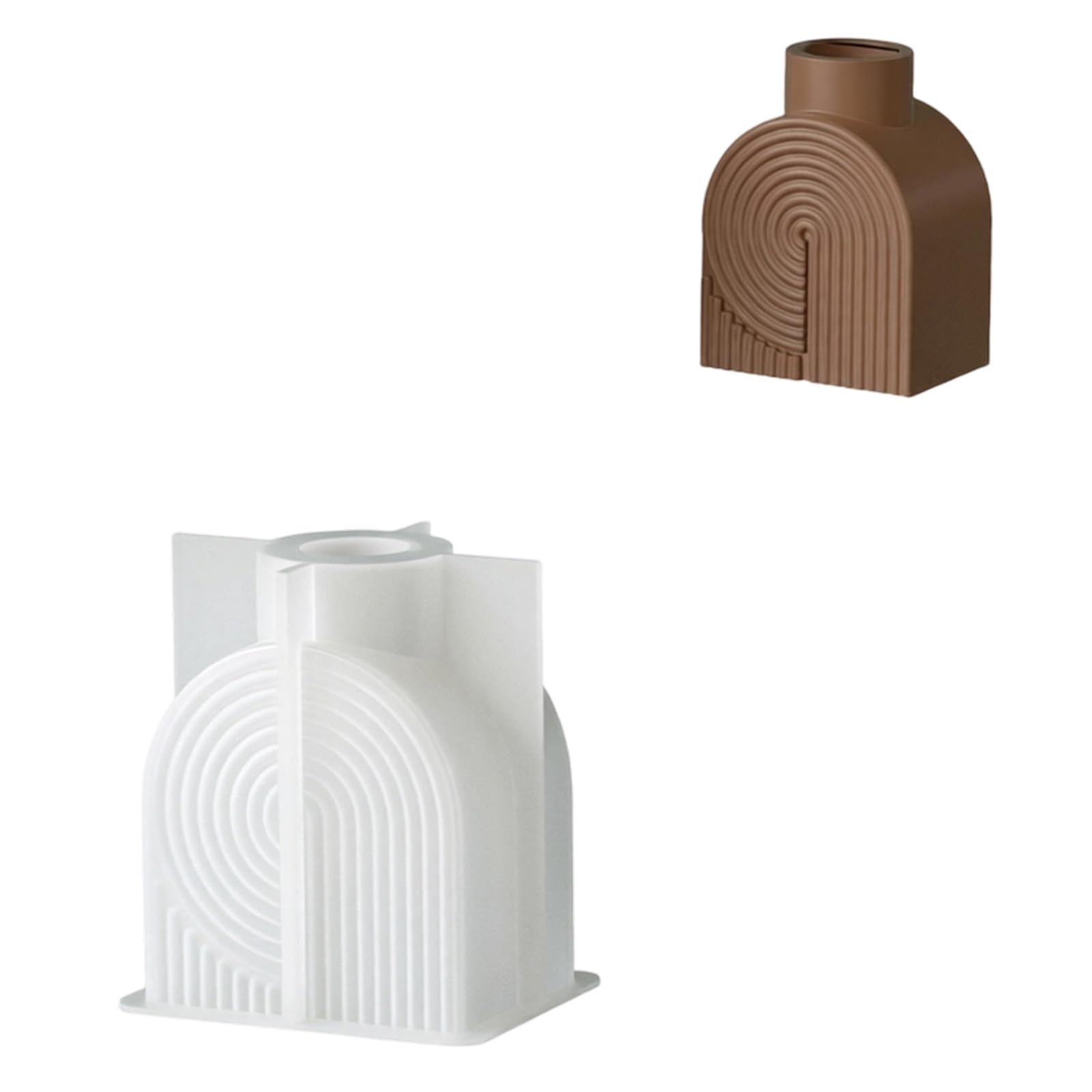 Elnwnnkc Tabletop Decor Silicone Mold for Geometric Vase and Holder Casting, Resin Wax Cement Home Display Geometric Silicone Casting Mold Vase Holder Resin Wax Cement Plaster Home