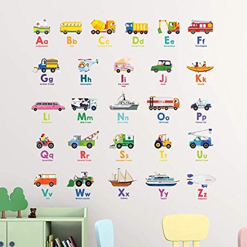 DECOWALL DS8-2005N Transport Alphabet Kids Wall Stickers Wall Decals Peel and Stick Removable Wall Stickers for Kids Nursery Bedroom Living Room by DECOWALL - Image 4