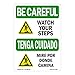 OSHA BE Careful Sign - Watch Your Step with Symbol Bilingual | Plastic Sign | Protect Your Business, Work Site, Warehouse & Shop Area | Â Made in The USA