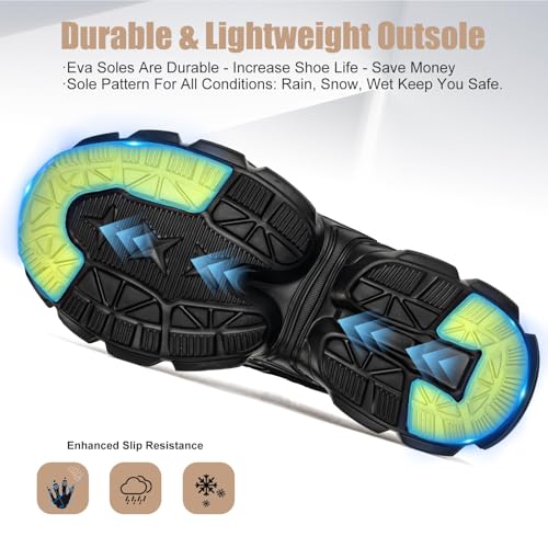 Image of Hogent Steel Toe Shoes for Women Men Wide Non Slip Work Sneakers Indestructible Shoes Lightweight Breathable Construction Sneakers Puncture Proof Ergonomic Design