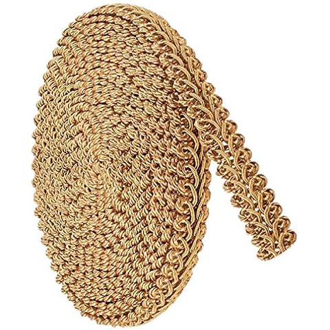 14 Meter 10mm Polyester Woven Gimp Braid Trim Embroidery Braid Twist Fabric Cord Lace Trim Edge Craft Decorative Ribbon for Costume DIY Crafts Sewing Jewelry Making Cover