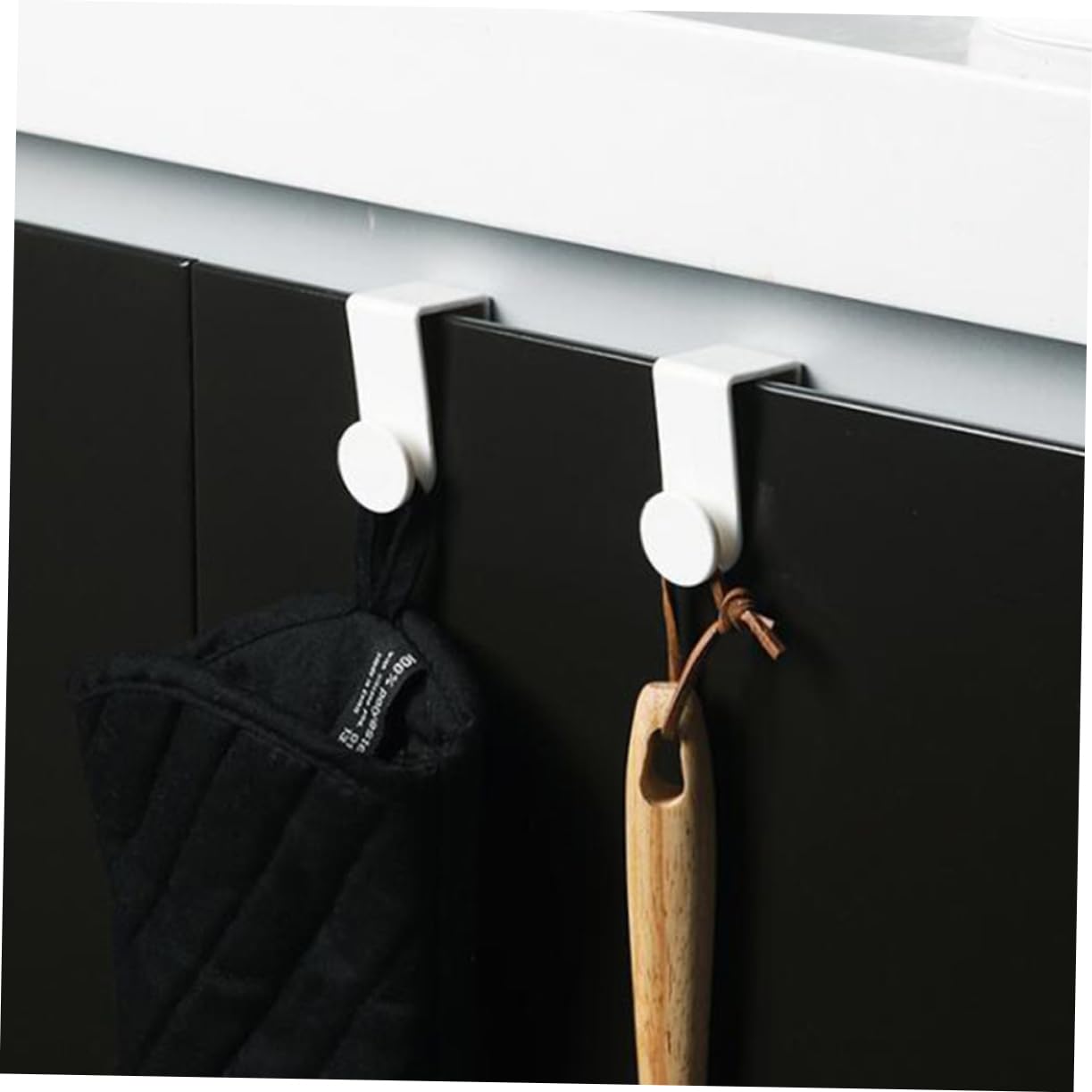 HOOTNEE 6pcs Hook up Clothes Mounted Clothing Rack Single Over Door Hanger Home Over Door Hooks Wall Hanging Hooks Wall Coat Rack Single Over Door Hooks No-Trace Over Door Hooks White Abs