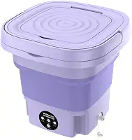 Mini Máquina de Lavar Roupas Dobrável Portátil, 6,5 Litros, Compacta para Viagens e Apartamentos, 26 x 27 cm