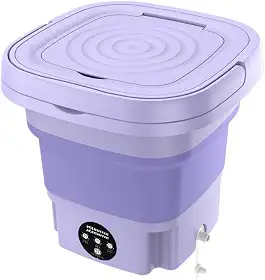 Mini Máquina de Lavar Roupas Dobrável Portátil, 6,5 Litros, Compacta para Viagens e Apartamentos, 26 x 27 cm