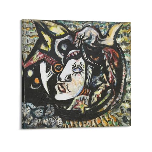 Toile Jackson Pollock Masques 50x50 cm pour décoration de salon