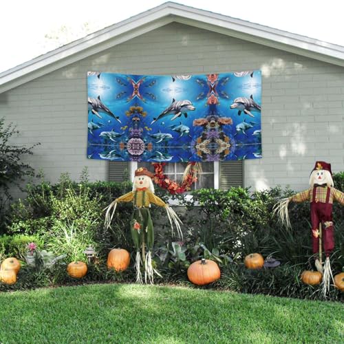 MINDBBDFJ Killer Whale Print Print Banners And Signs For Outdoor/Indoor,Personalized Banner Customizable Parties Halloween Banner (180x90cm)3