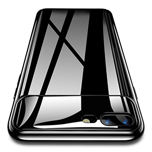 iPhone 8 Plus Case, iPhone 7 Plus Case, RANVOO [Rainbow Series] Hard Ultra Thin Slim Case Anti-Scratch with [9H Tempered Mirror + Glossy Coating] Full Protective for iPhone 8 Plus/7 Plus, Piano Black