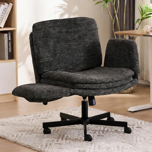 Wismestr Criss Cross Chair with 5-Gear Adjustable Armrests & Wheels,