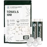 100 PCS Compressed Towel Tablets - Travel Disposable Towels, Compressed Hiking Toilet Paper, Wilderness Wipes, Compact Toilet Paper, Disposable Compressed Face Towel for Camping, Backpacking & Beauty