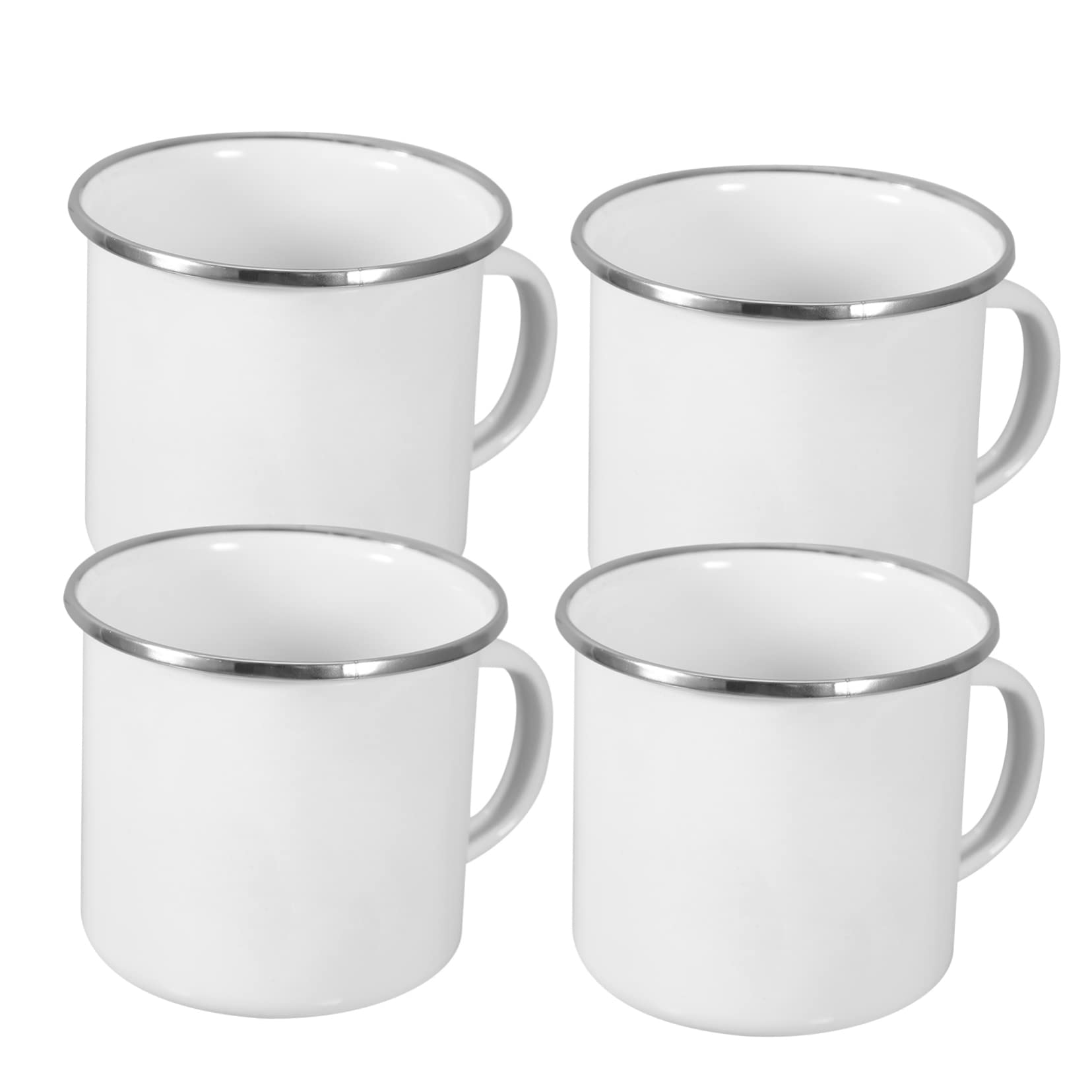 Emaille Leicht mit Reinigen Henkel Leicht zu Geschirr Große Emaille Kaffeebecher 4 Stück-pack für Outdoor und Picknick