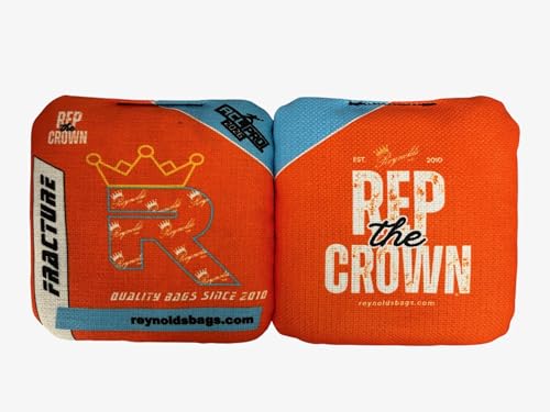 Fracture - Reynolds Cornhole Bags - ACL Approved - AS SEEN ON ESPN - Professional Cornhole Bags - Made in The USA (Orange)