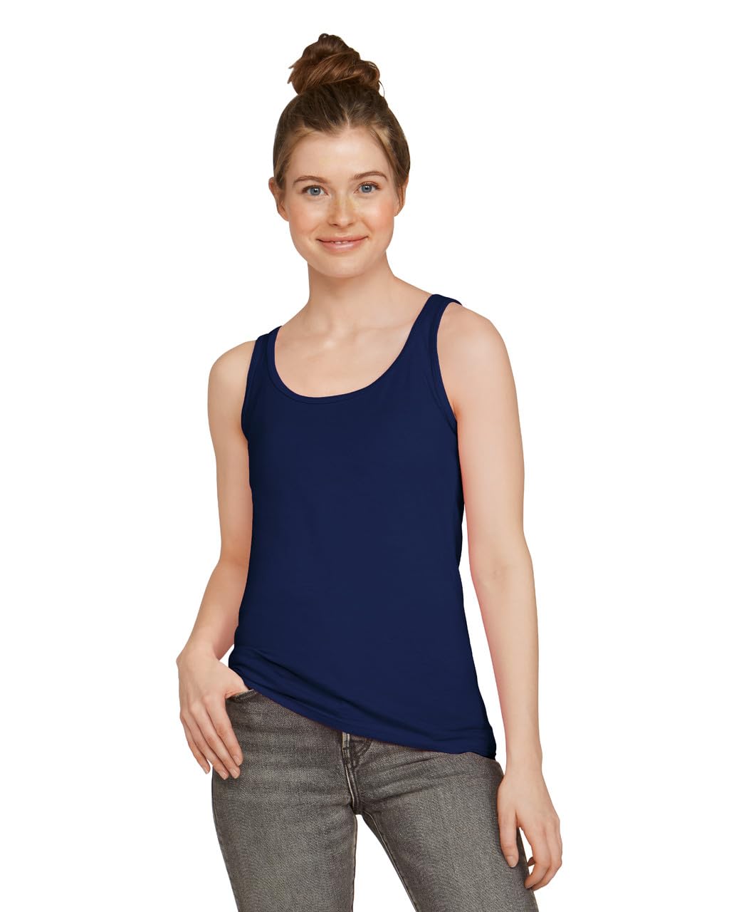 Gildan Ladies Soft Style Tank Top Vest (2XL) (Navy)