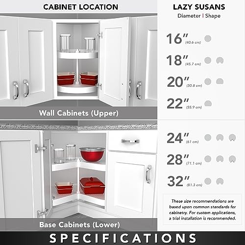 Image of Rev-A-Shelf 32 inch Kidney Shaped Dual Tier Lazy Susan for Corner Base Cabinets