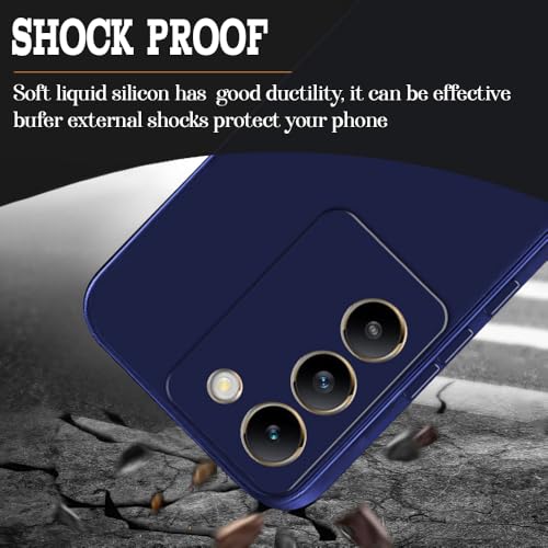 Image of Back Cover for Vivo Y200e 5G / T3 5G | Full Camera Protection | Premium Liquid Silicon Case | Flexible Bumper Case for Vivo Y200e 5G / T3 5G (Dark Blue)