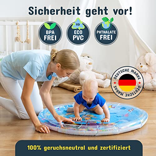 NouBaby® Wassermatte-Baby BPA-frei XXL I Einzigartiges Baby-Spielzeug ab 3, 6 und 9 Monate als Wasser-Spielmatte oder Baby-Wassermatte inkl. Flicken – Bild 6