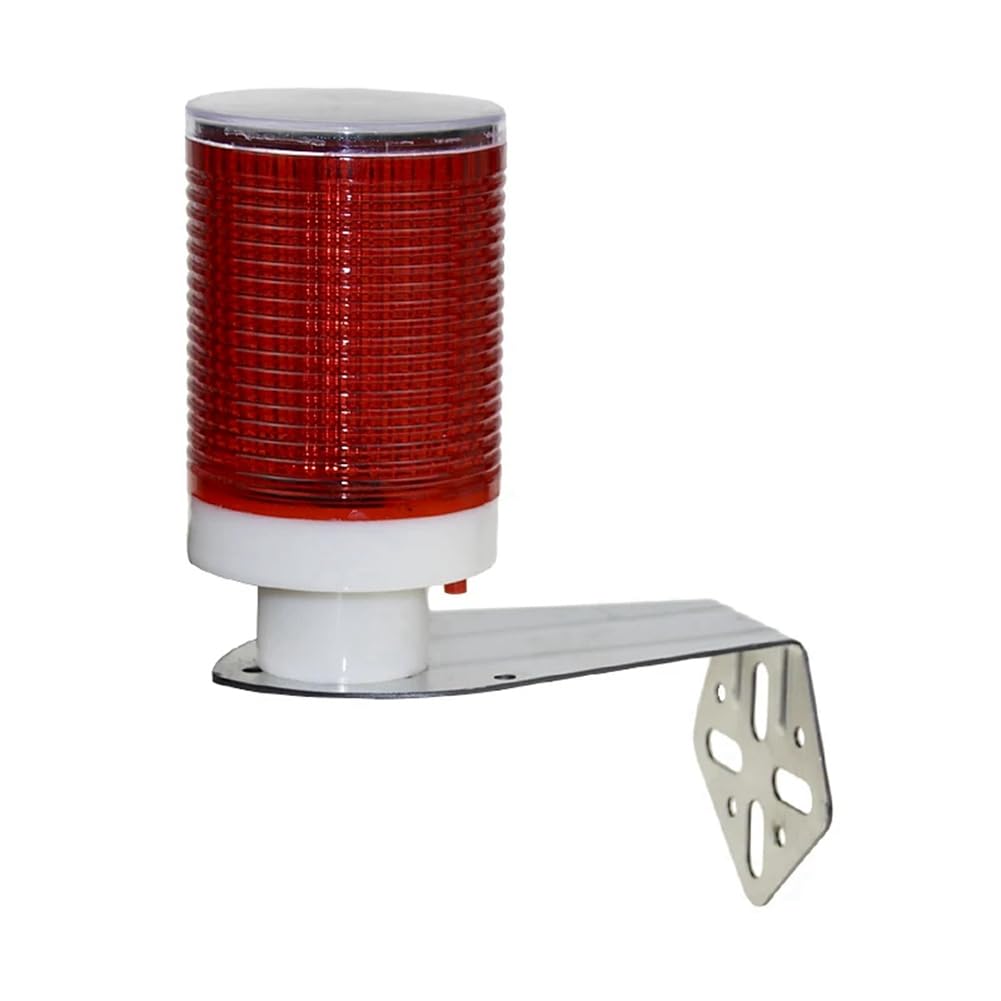 Jnchdghwa Solar Powered Night Road Construction Fence Lamp Led Warning Strobe Light Guard Box Flashing Marine Signal Light Red