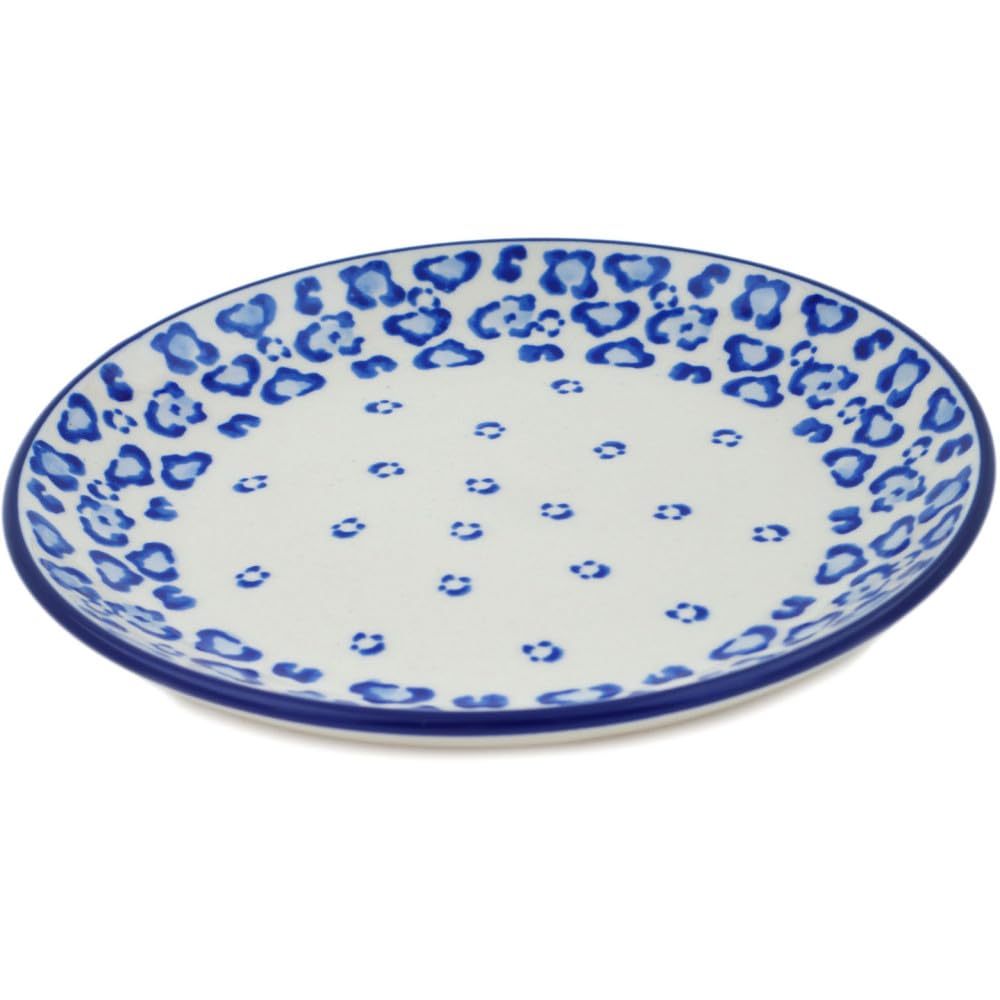 Authentic Polish Pottery Dessert Plate in Feline Fine Design Handmade in Boles?awiec Poland by Ceramika Artystyczna + Certificate of Authenticity