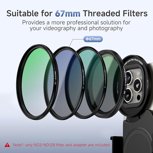 Filtre ND 67 mm pour iPhone variable adaptateur aimanté sabot vis 1/4
