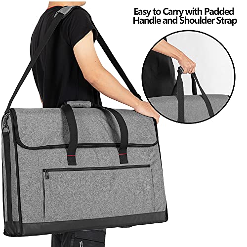 Trunab Monitor Carrying Case 24-27 Inch Padded Travel Bag Hold Up To 2 Lcd Screens/Tvs, Not Compatible With Imac Or All-In-One Computer, With Accessories Pocket, Shoulder Strap, Pu Bottom, Grey #TOP4