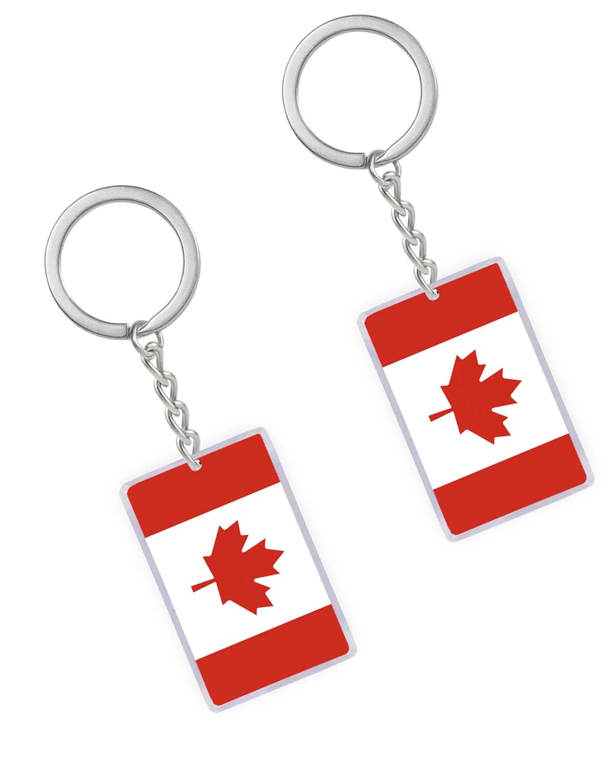 Petite Pine Unisex Canada 2 Packs Flag Keychain, Acrylic Canadian Keychain