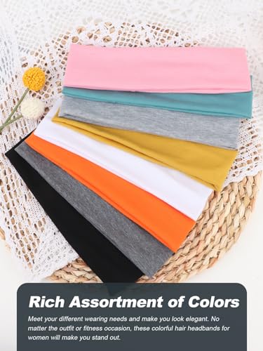 DRESHOW 6cm Wide Headband for Women Men Stretchy Head Band Gym Exercise Yoga Headbands for Women's Hair - Image 4