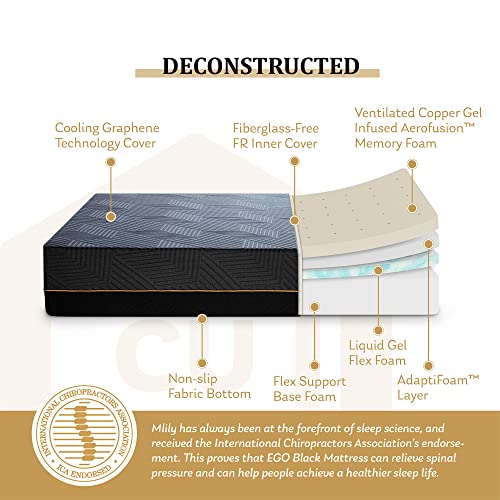 EGOHOME-14-Inch-Queen-Memory-Foam-Mattress-for-Back-Pain-Cooling-Gel-Bed-in-a-Box-Made-in-USA-CertiPUR-US-Certified-Therapeutic-Medium-Mattress-60x80x14-Black
