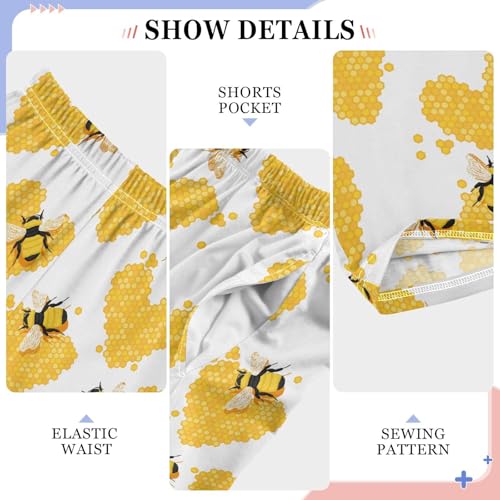 Bee Honey Love Boys Long Pants Soft Trousers Elastic Waist Kids Lounge Bottoms with Pockets S-XL4