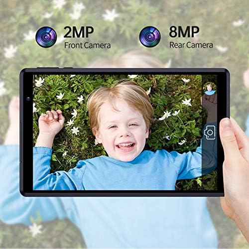 PRITOM Android Tablet 8 inch Android 10.0 OS Tablet, 4000mAh,32GB ROM, Quad Core Processor, HD IPS Screen, 2.0 Front + 8.0 MP Rear Camera, Wi-Fi, Bluetooth, Tablet PC(Black)