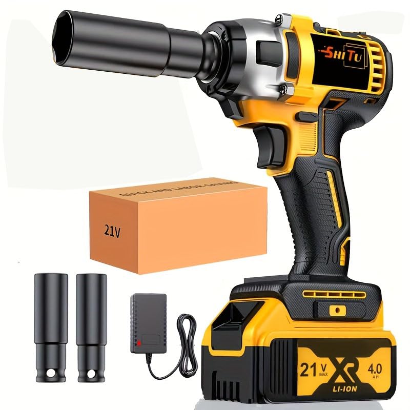 21V wireless impact wrench,Wireless drill/driver compatible with car (Battery 1)