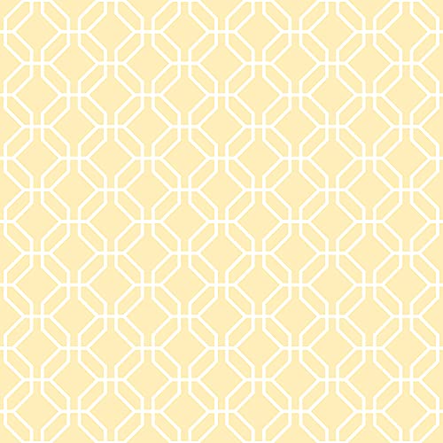 Galerie G78524 Secret Garden Trellis Negative Wallpaper, Yellow/White, 10m x 53cm