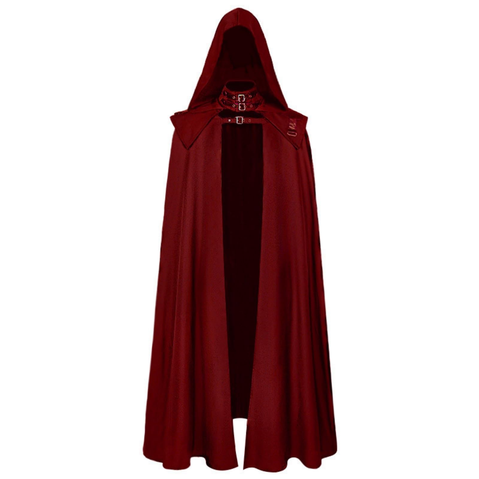 Milageto Capa Exnsa con Hebillas Dramática Capa Cosplay, Ajustable, para Festivales Góticos, Cosplayers, Rojo, M
