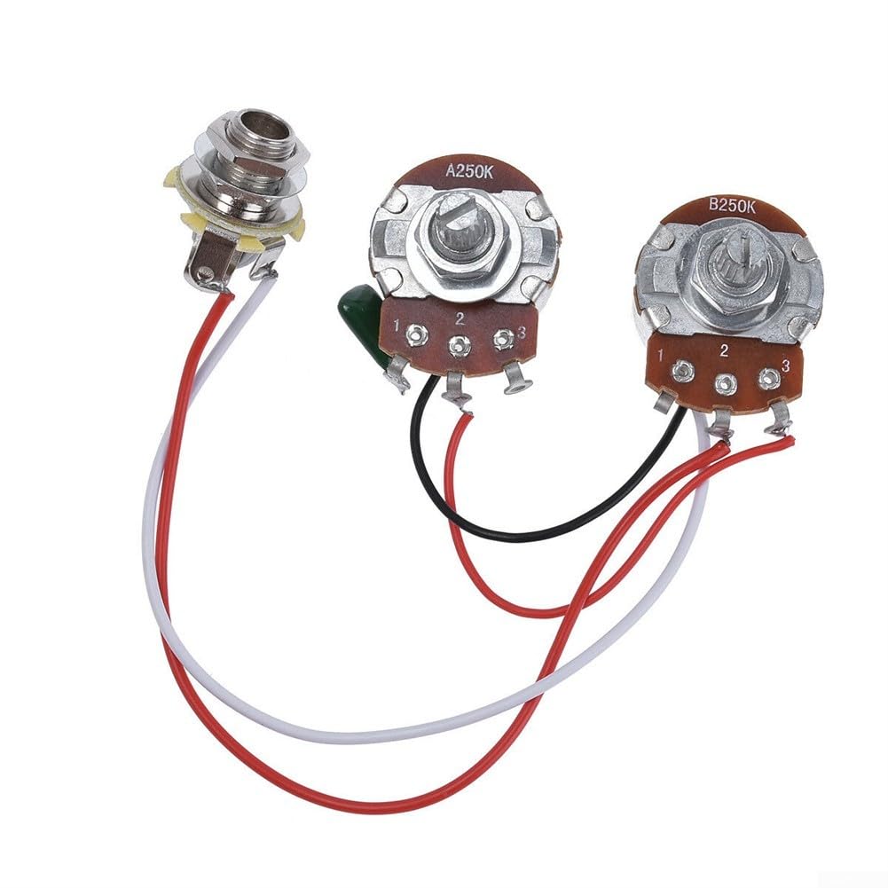 Kit de faisceau de câblage pour basse, pré-câblé, 250 K, pots 1V1T pour guitare basse PB, kit de mise à niveau électronique