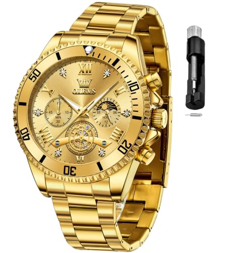 Image of OLEVS Watches for Men Chronograph Luxury Dress Stainless Steel Wrist Watch