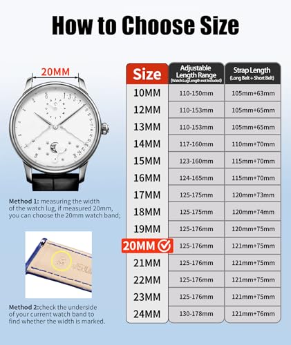 Image of BINLUN Leather Watch Band Genuine Calfskin Replacement Watch Strap Quick Release Crocodile Pattern 10 Colors 13 Sizes for Men Women(12mm,14mm,16mm,17mm,18mm,19mm,20mm,21mm,22mm,23mm,24mm), 22MM,