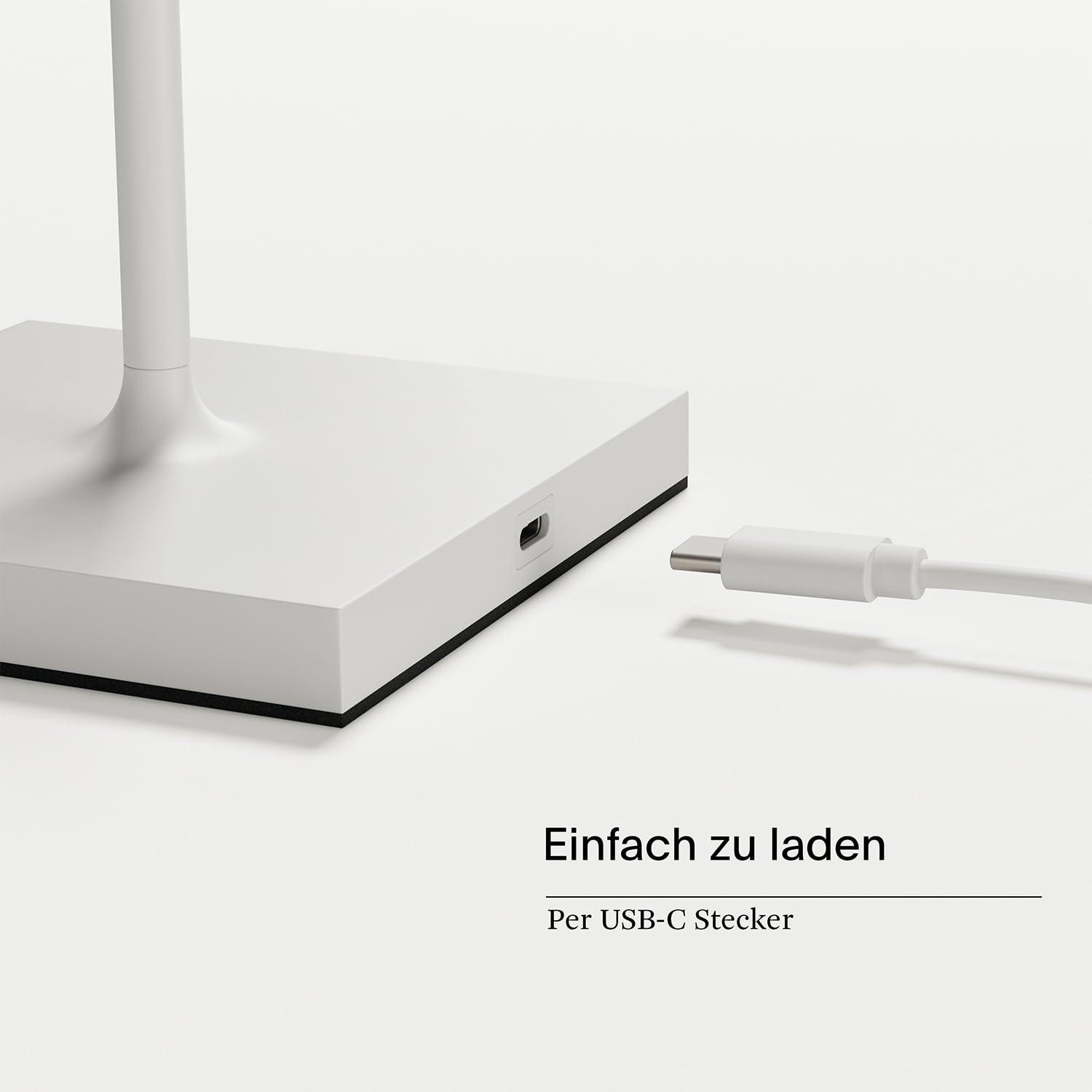 SIGOR Nuindie 2.0 tango Akku-Tischleuchte, schneeweiß | Dimmbar • schwenkbarer Leuchtenkopf • 38 cm • USB-C • 12 h Leuchtdauer