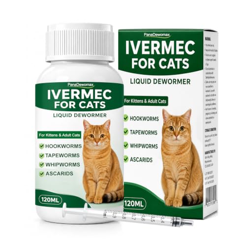 Dewormer for Cats Broad Spectrum Cat Dewormer for Tapeworms, Roundworms and Hookworms, Promotes Digestive Comfort