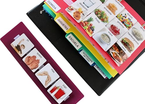 Livro de comunicação visual, 162 cartões fotográficos ASD: vocabulário da linguagem do autismo, terapia de articulação da fala, aprendizagem de TDAH e Aprexia (livro de fotos real laminado espanhol,