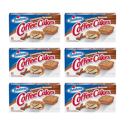 HOSTESS Cinnamon Coffee Cakes, Topped with Streusel, Individually Wrapped (Pack of 48)