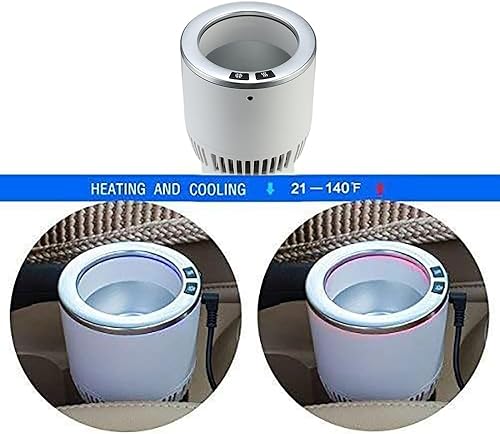 Miniatura 5 de Portavasos calentador de café enfriador de bebidas 2 en 1 camión en lata de regalo (blanco con plata 12V)