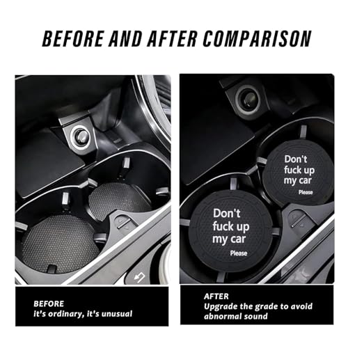 ijuicy 2 PCS Portavasos para Carro 2.75" PVC Negro miniatura 6