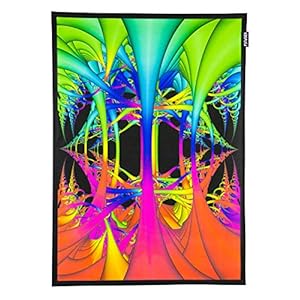 PSYWORK Blacklight stoffen poster Neon Wired Dimension, 0,5×0,7m