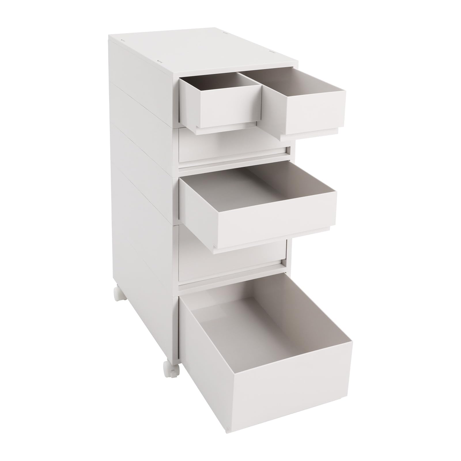 Armadio portaoggetti con ruote, 6 cassetti, in ABS, organizer per ufficio