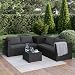 STEELSØN Veloria Rattan Gartenmöbel Set 4-TLG. – Gartenlounge mit Sofas, Tisch & Box – Outdoor Sitzgruppe bis 4 Personen – Sitzgarnitur Garten/Balkon/Terasse schwarz/anthrazit mit Stauraum