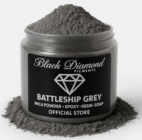 *Black Diamond Mica Pigment* (Battleship Grey) is a Professional Grade Mica Pigment with unrivaled Color Saturation That mixes Seamlessly with Epoxy Resin, Nail Polish,Slime, Lip Gloss...