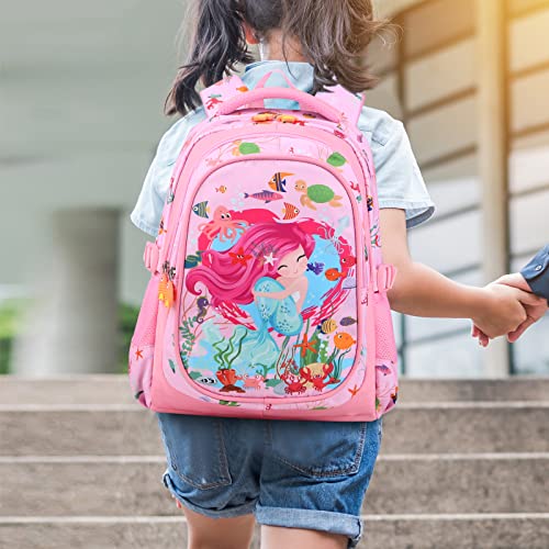 Wisiley Backpack For Girls/Boys, 16 Inch Mermaid Kids Backpack For Elementary Students, Waterproof Preschool School Bag Toddler Backpack With Adjustable Padded Straps #TOP6