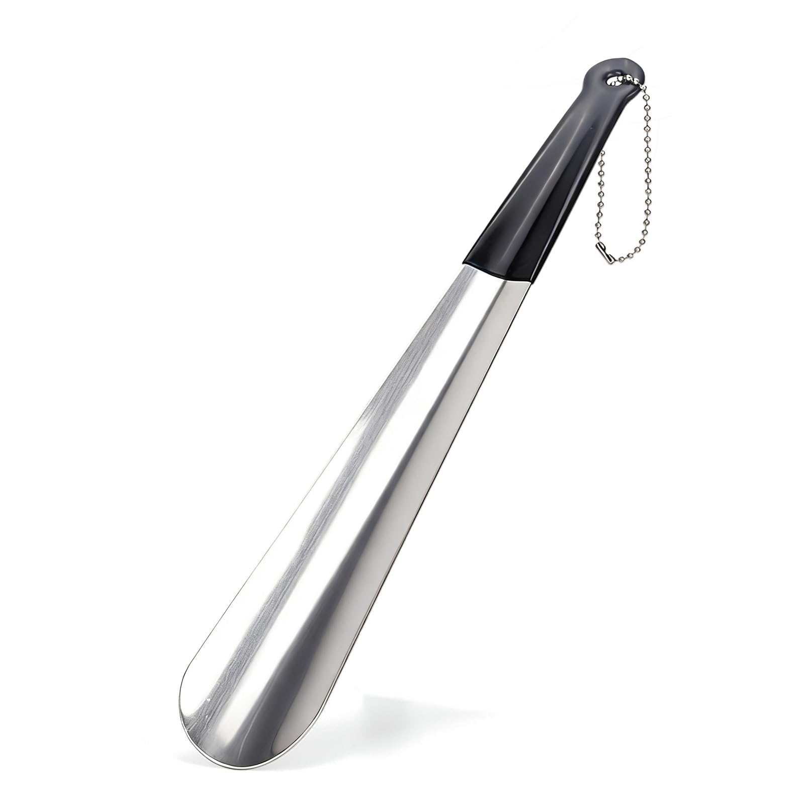 Calzador Zapatos Largo 30 cm Acero Inoxidable, Shoe Horn Metal Ergonómico con Cuerda