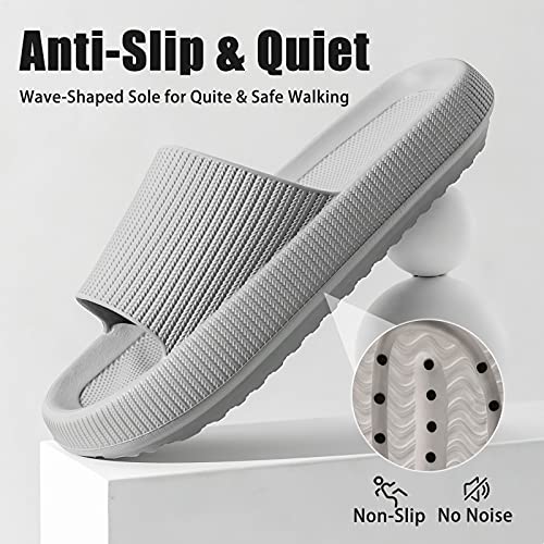 Image of rosyclo Cloud Slippers for Women and Men, Pillow House Slippers Shower Shoes Indoor Slides Bathroom Sandals, Ultimate Comfort, Lightweight, Thick Sole, Non-Slip, Easy to Clean
