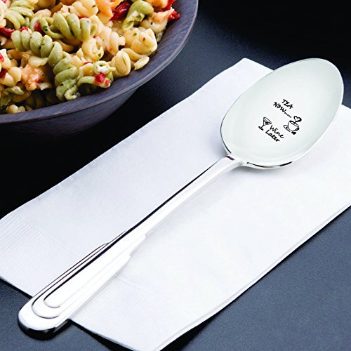 Tea Now,Gin Later, The Friday Morning Spoon. Wine Lover Gift idea .Custom Engraved Teaspoon by Boston Creative Company LLC