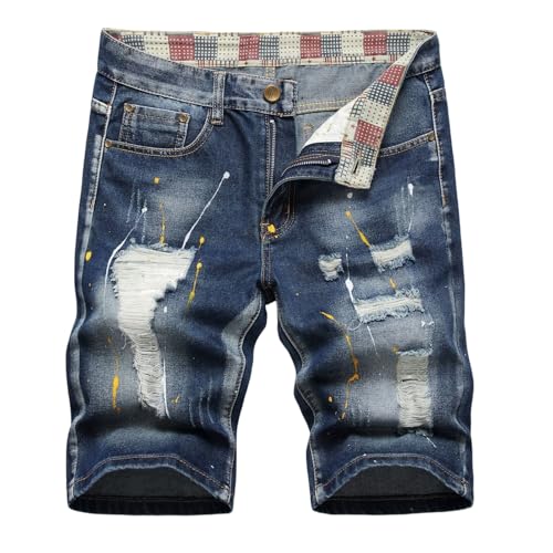 Short de loisirs en denim patchwork pour vos weekends décontractés