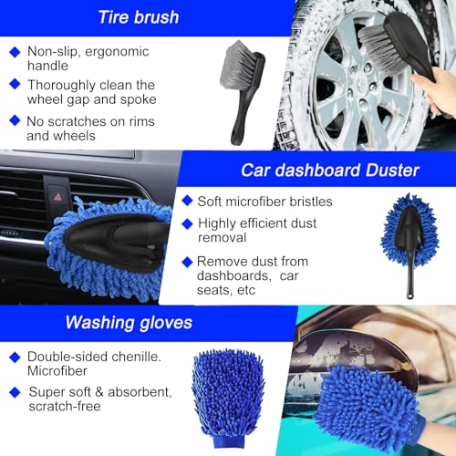 36pcs Brosse Nettoyage Voiture,Brosse de Jante Voiture,Kit de Lavage de Voiture,Kit de Brosse Nettoyage Voiture Interieur Exterieur,Brosse Nettoyage Perceuse Électrique,Sac de Transport Inclus – Image 3